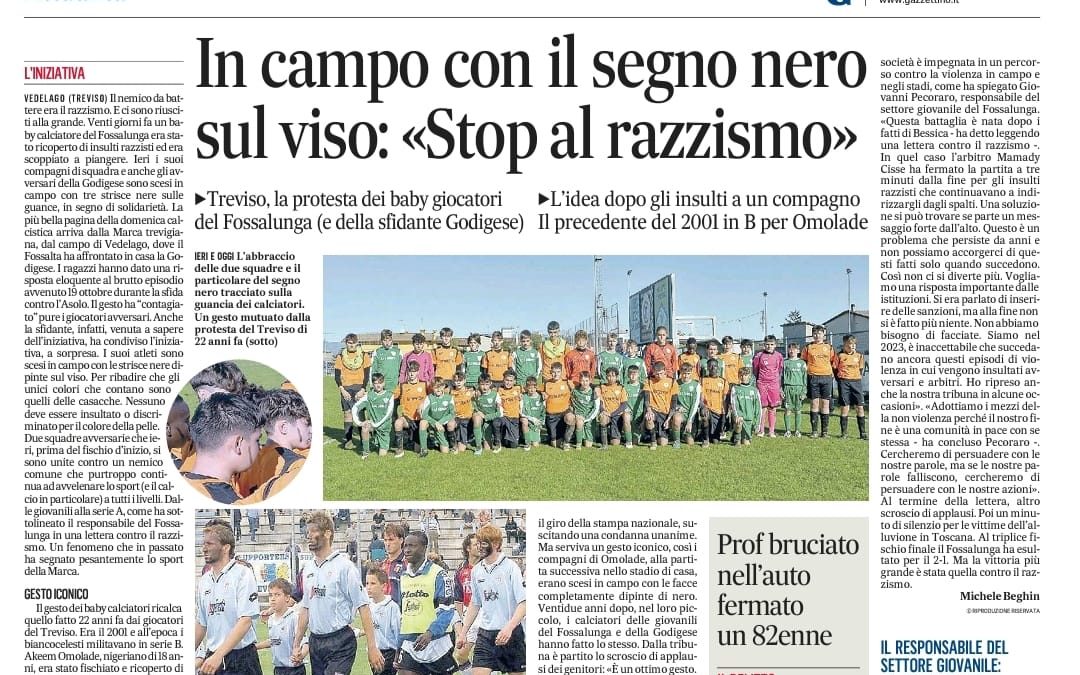 SEGNI NERI SUL VOLTO CONTRO IL RAZZISMO